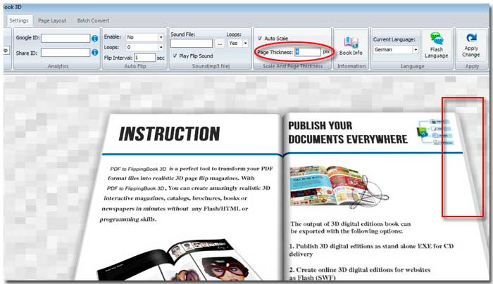 3D book pages thickness