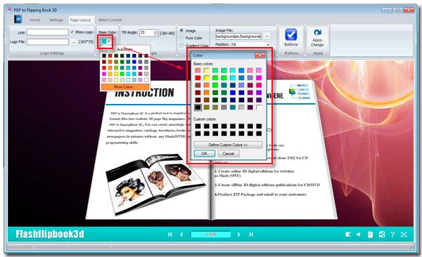 3D book tool bar color adjusting