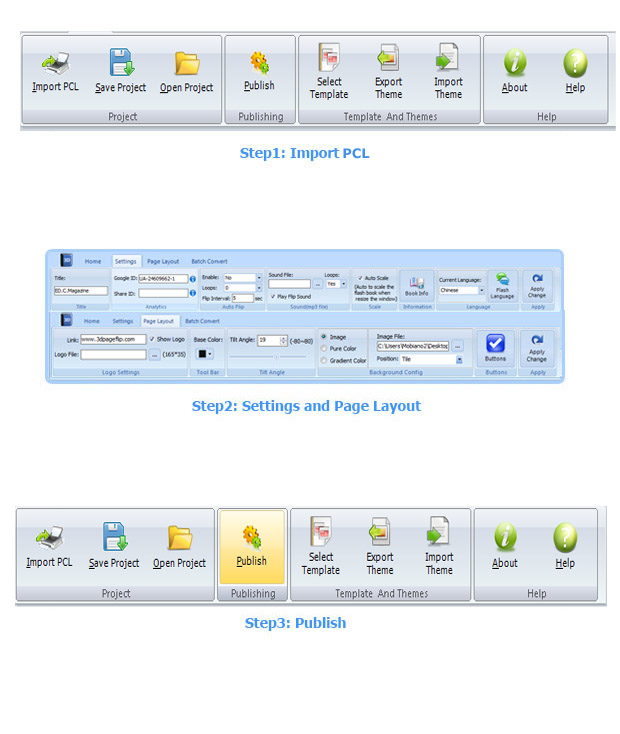 steps for FlipBook maker