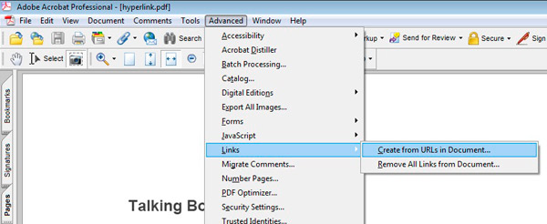 Create real link on Adobe PDF Professional